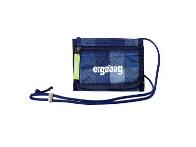 Peňaženka na krk Ergobag - modrá károvaná